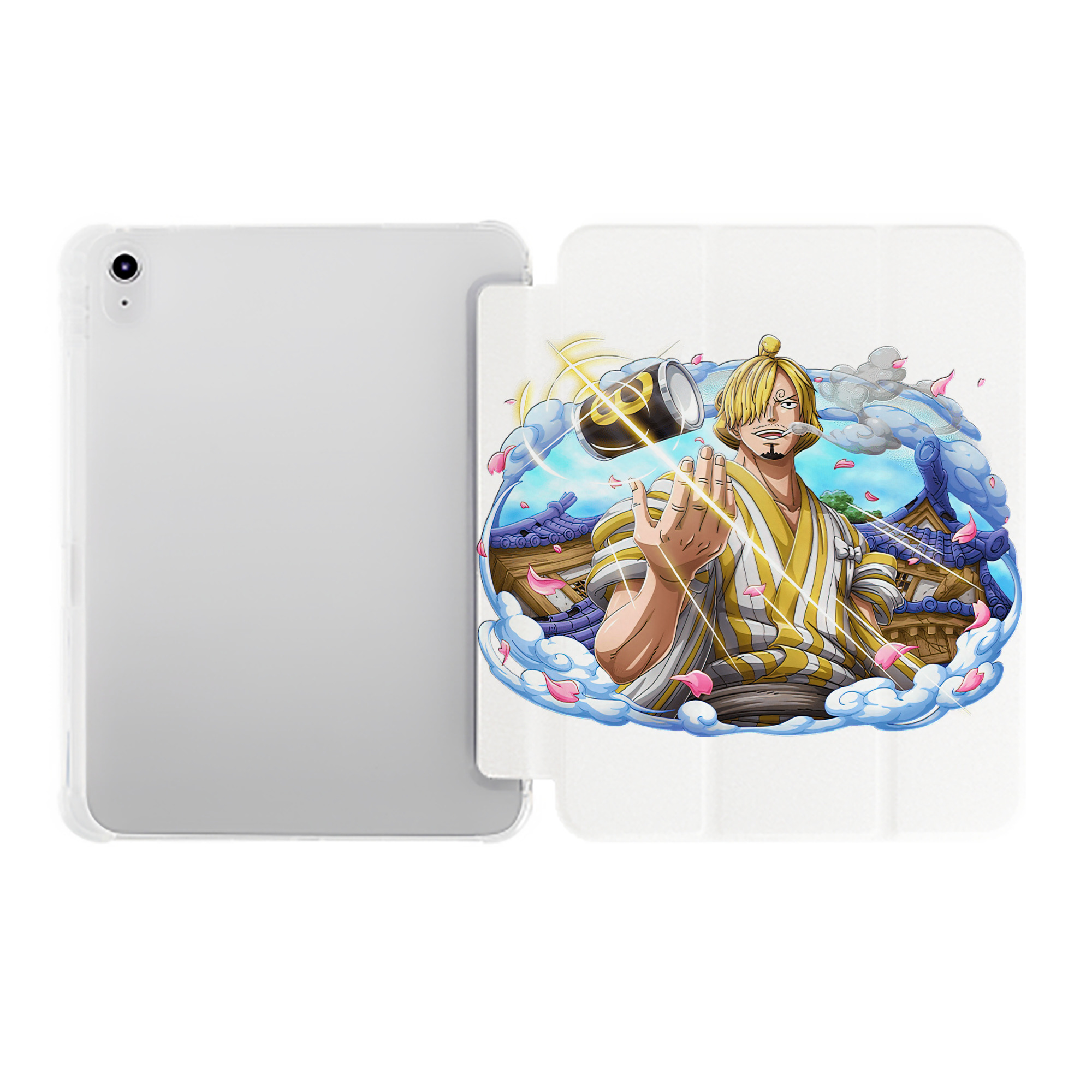 （画像用） ワンピース サンジ ONE PIECE Sanji IPad ケース ペン収納付き 三つ折りスタンド PUレザー×シリコン 対応機種9.5/10.5/10.9インチ